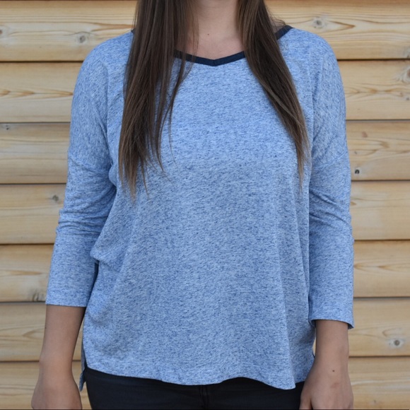 Heathered Blue 3/4 Sleeve Comfy Women’s Shirt - Picture 1 of 11